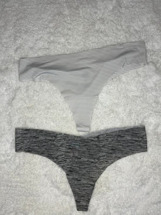 SO Intimates Other - NWT SO Intimates No Show Thong Panty Lot Gray Stripe Heather Size L